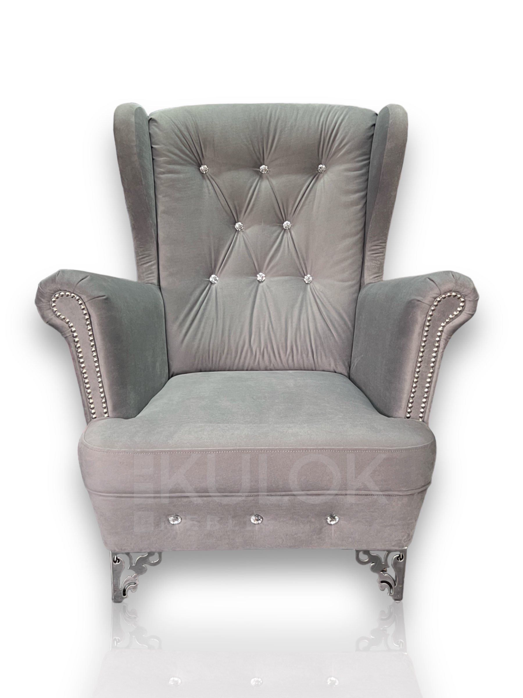 Szary Uszak na wysokich nogach - designerski akcent dla nowoczesnego wnętrza